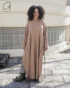 BASERANGE 24 Autumn and Winter SHAW PUNICA Long Sleeve Tunic Portugal BAS-DRSPL-CH-AU24-ZHUANHEI Brick (Black)
